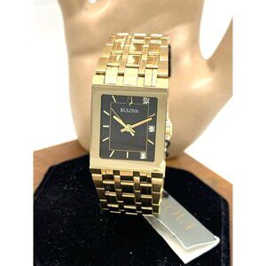 Bulova Women's Watch 97P167 Quadra Marc Anthony Quartz Diamond Gold Steel CHIP